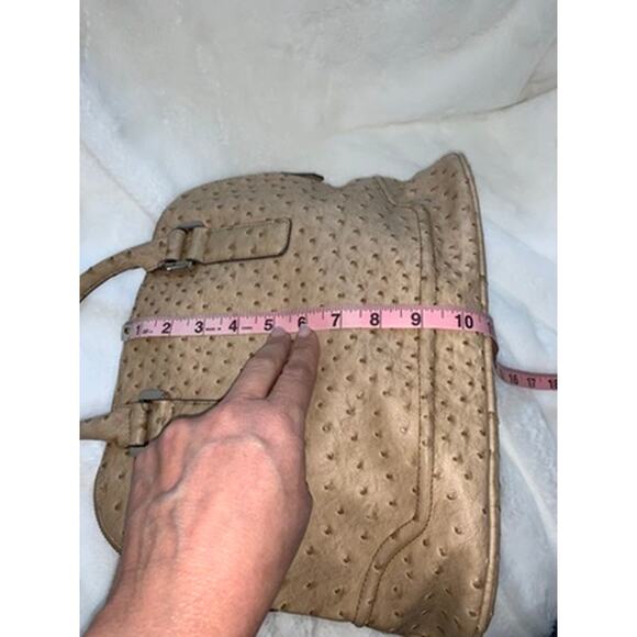 Ivanka Trump Beige Faux Ostrich Vegan Leather‎ Shoulder Bag Women - Picture 5 of 8